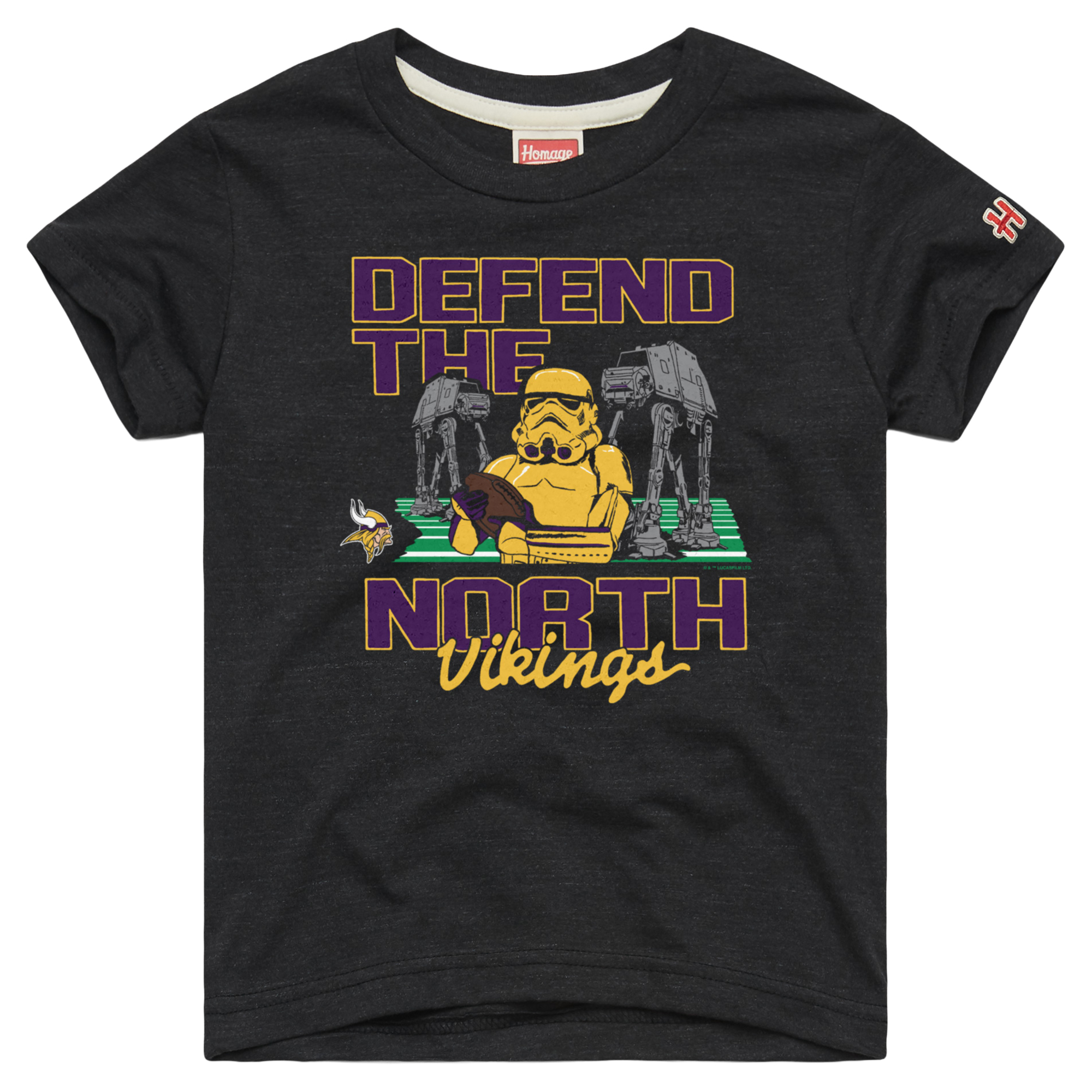 Toddler Homage  Charcoal Minnesota Vikings NFL x Star Wars Dark Side Tri-Blend T-Shirt
