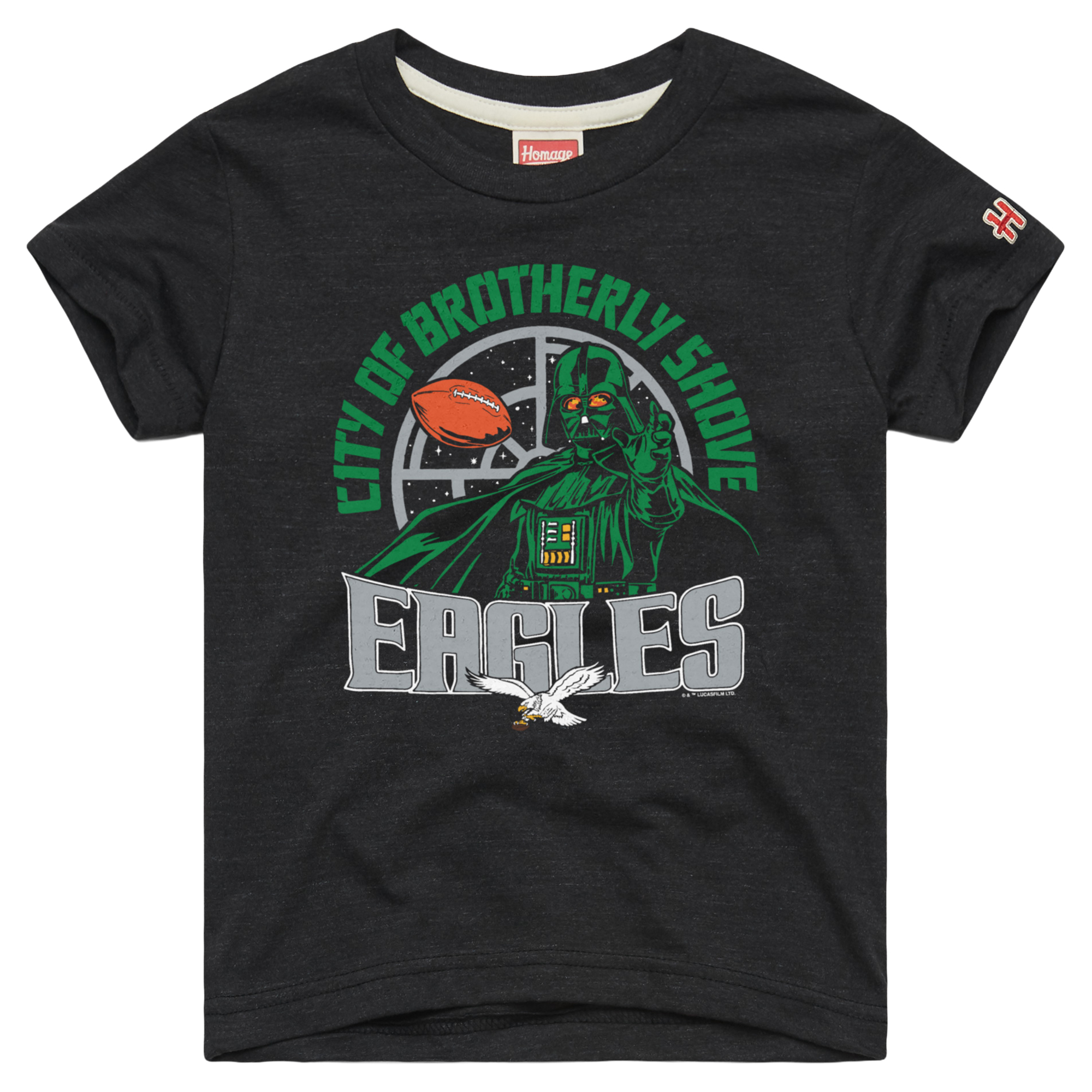 Toddler Homage Charcoal Philadelphia Eagles NFL x Star Wars Dark Side Tri-Blend T-Shirt