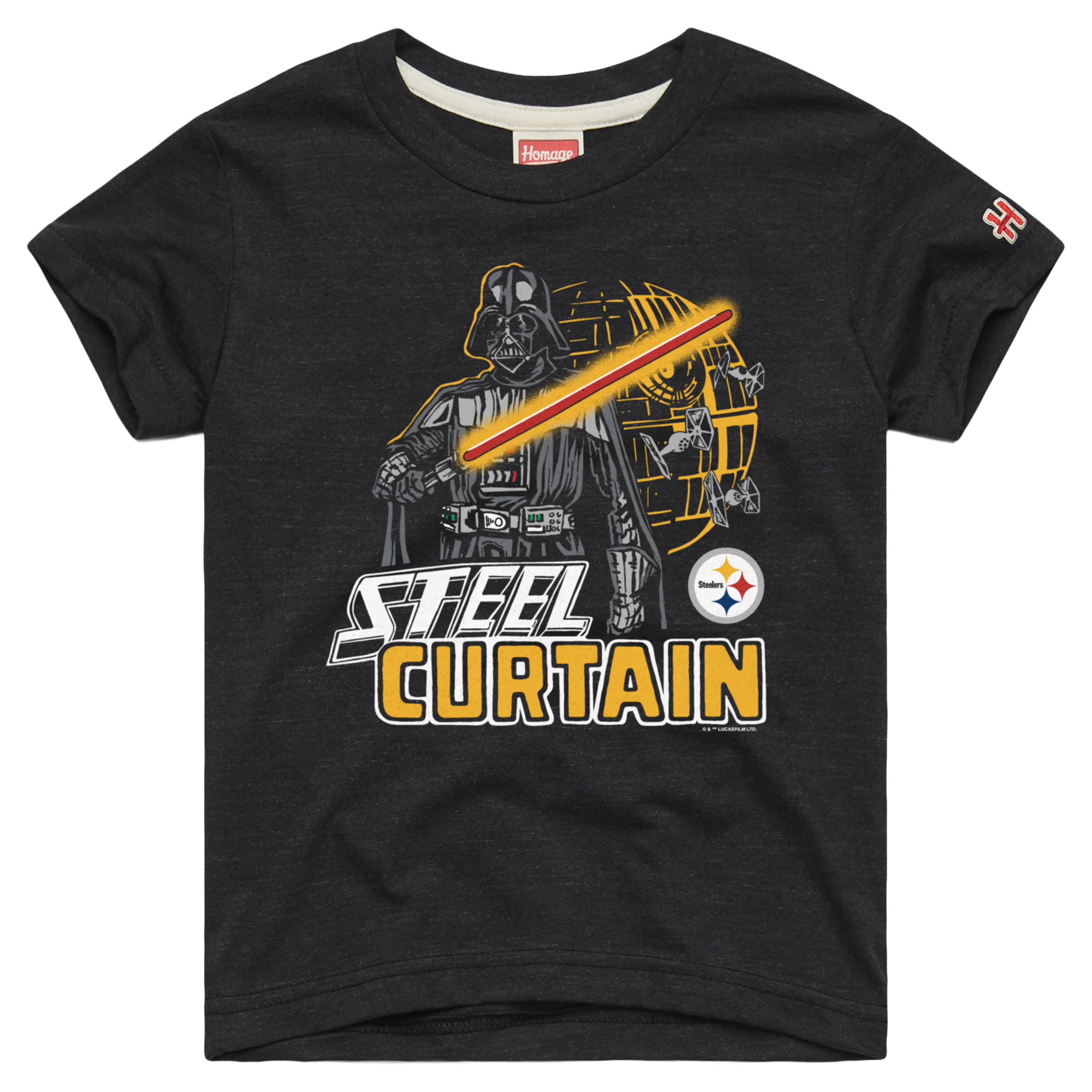 Toddler Homage  Charcoal Pittsburgh Steelers NFL x Star Wars Dark Side Tri-Blend T-Shirt