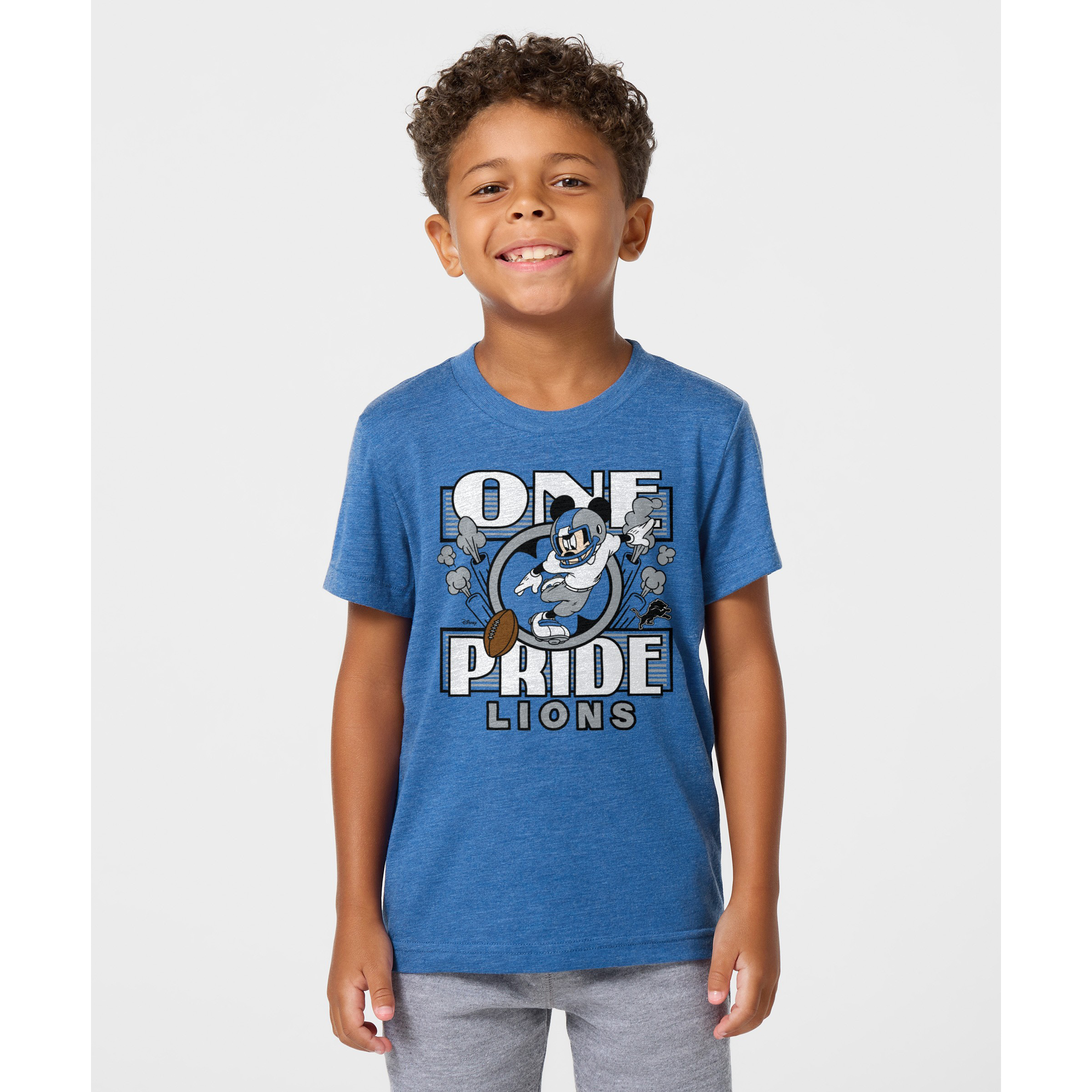 Toddler Homage Blue Detroit Lions x Mickey Mouse Tri-Blend T-Shirt