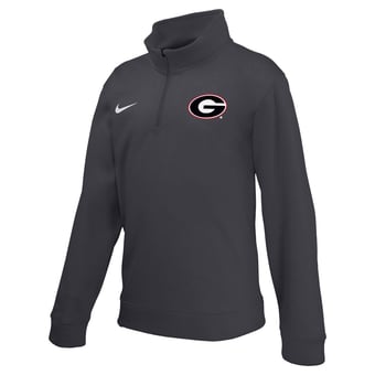 Youth Nike  Anthracite Georgia Bulldogs Therma-FIT Quarter-Zip Pullover