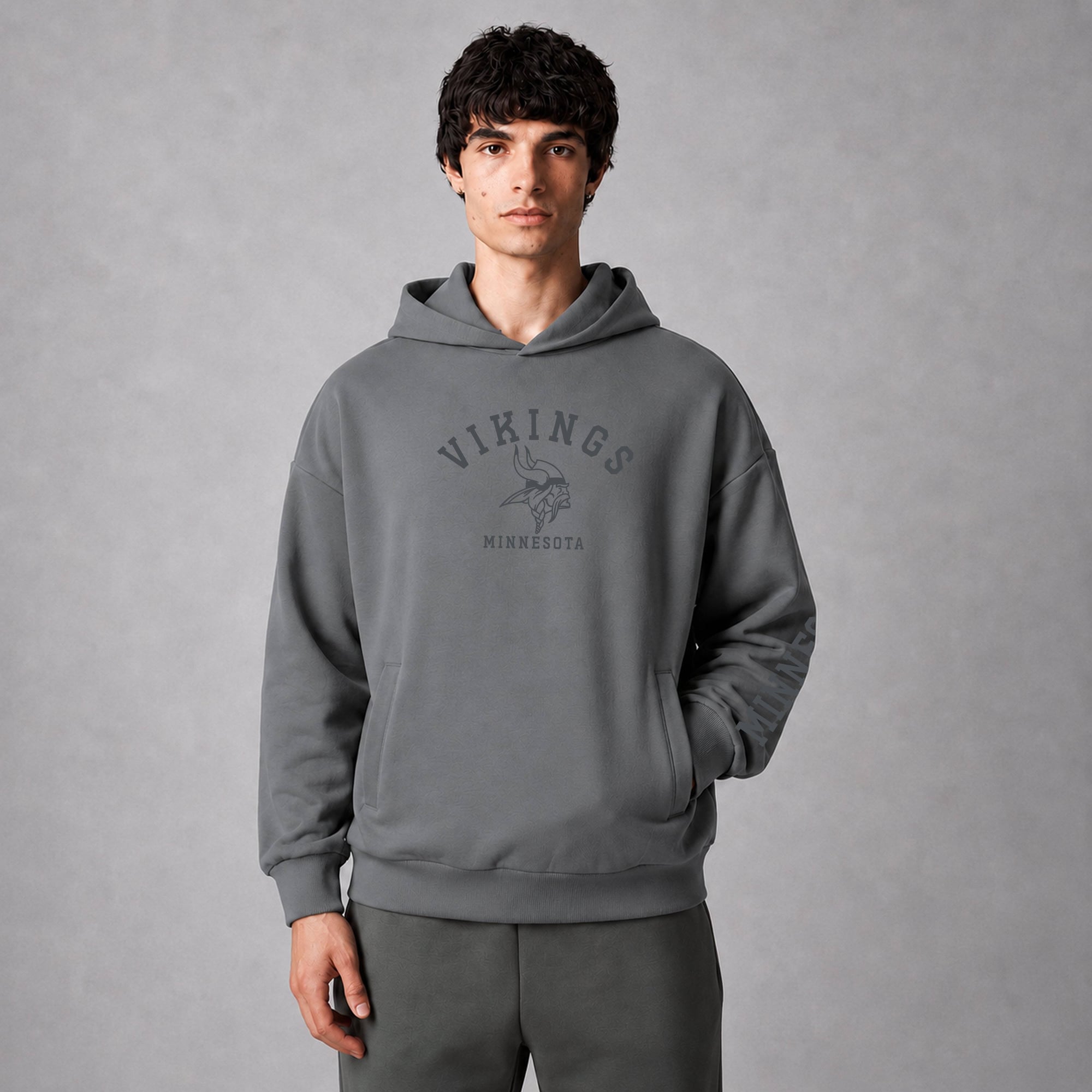 Men's Levelwear  Gray Minnesota Vikings Luxe Zone Pullover Hoodie