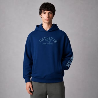 Men's Levelwear  Navy New England Patriots Luxe Zone Pullover Hoodie