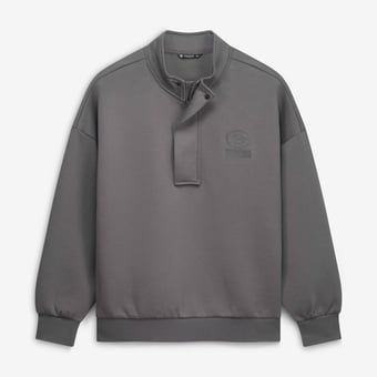 Men's Levelwear  Gray Green Bay Packers Core Logo Luxe Stein Quarter-Zip Pullover