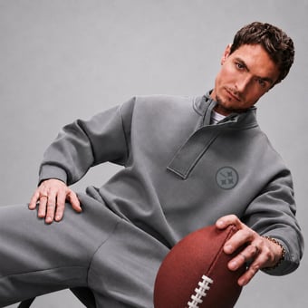 Men's Levelwear  Gray Pittsburgh Steelers Core Logo Luxe Stein 1/4 Zip Pullover