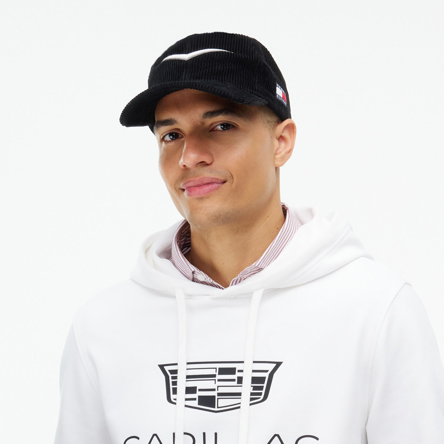Unisex Tommy Hilfiger  Black Cadillac F1 Team Chevron Corduroy Adjustable Hat