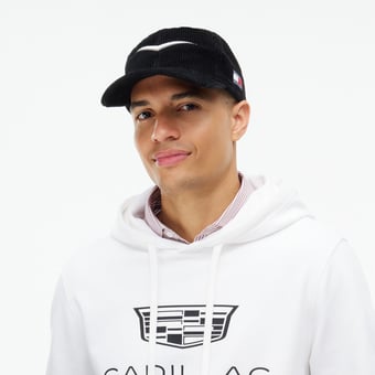 Unisex Tommy Hilfiger Black Cadillac F1 Team Chevron Corduroy Adjustable Hat