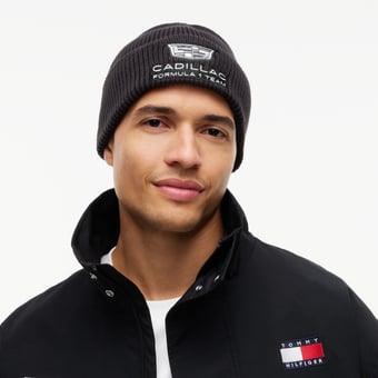 Unisex Tommy Hilfiger  Black Cadillac F1 Team Replica Cuffed Knit Hat