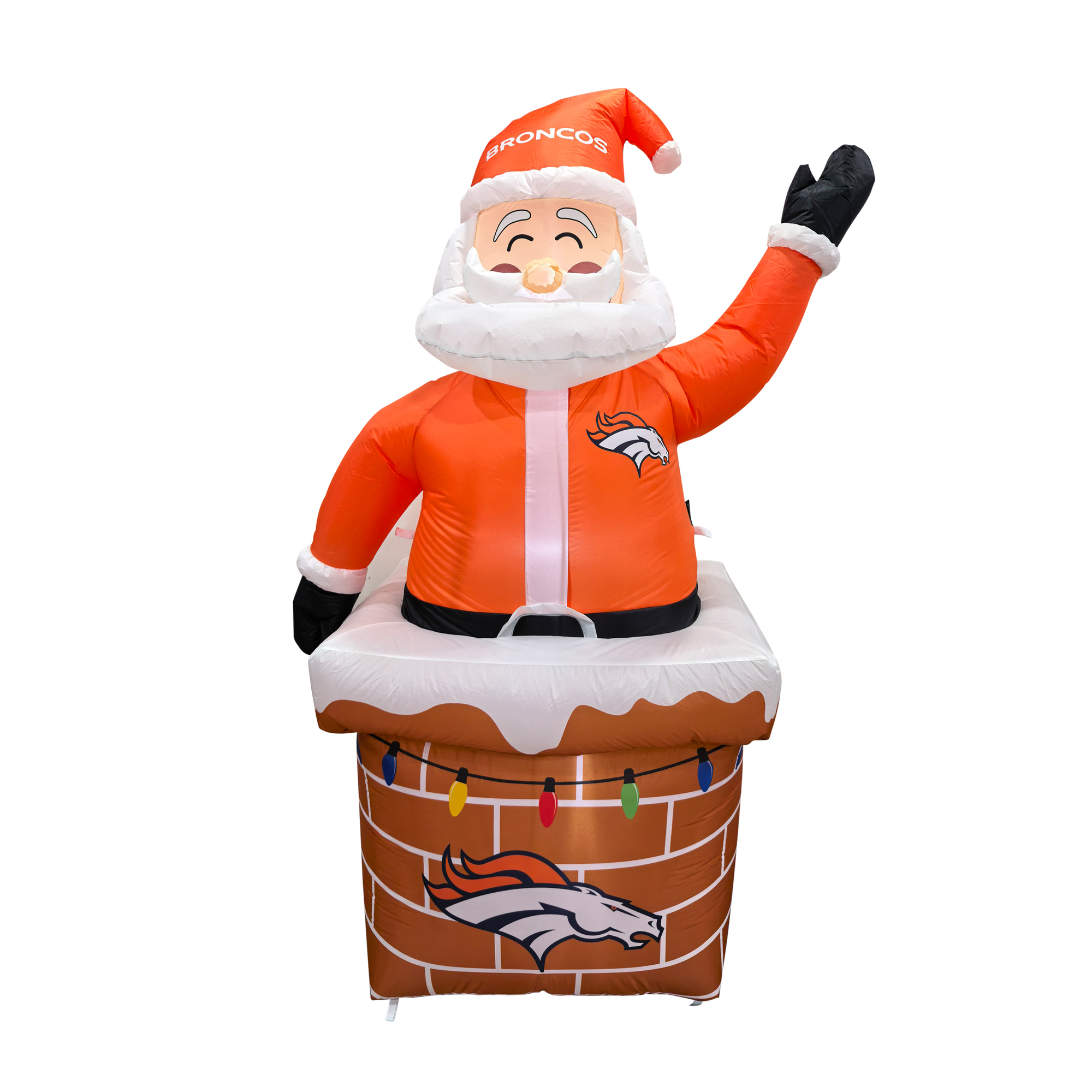 Logo Brands Denver Broncos Santa in Chimney Yard Inflatable