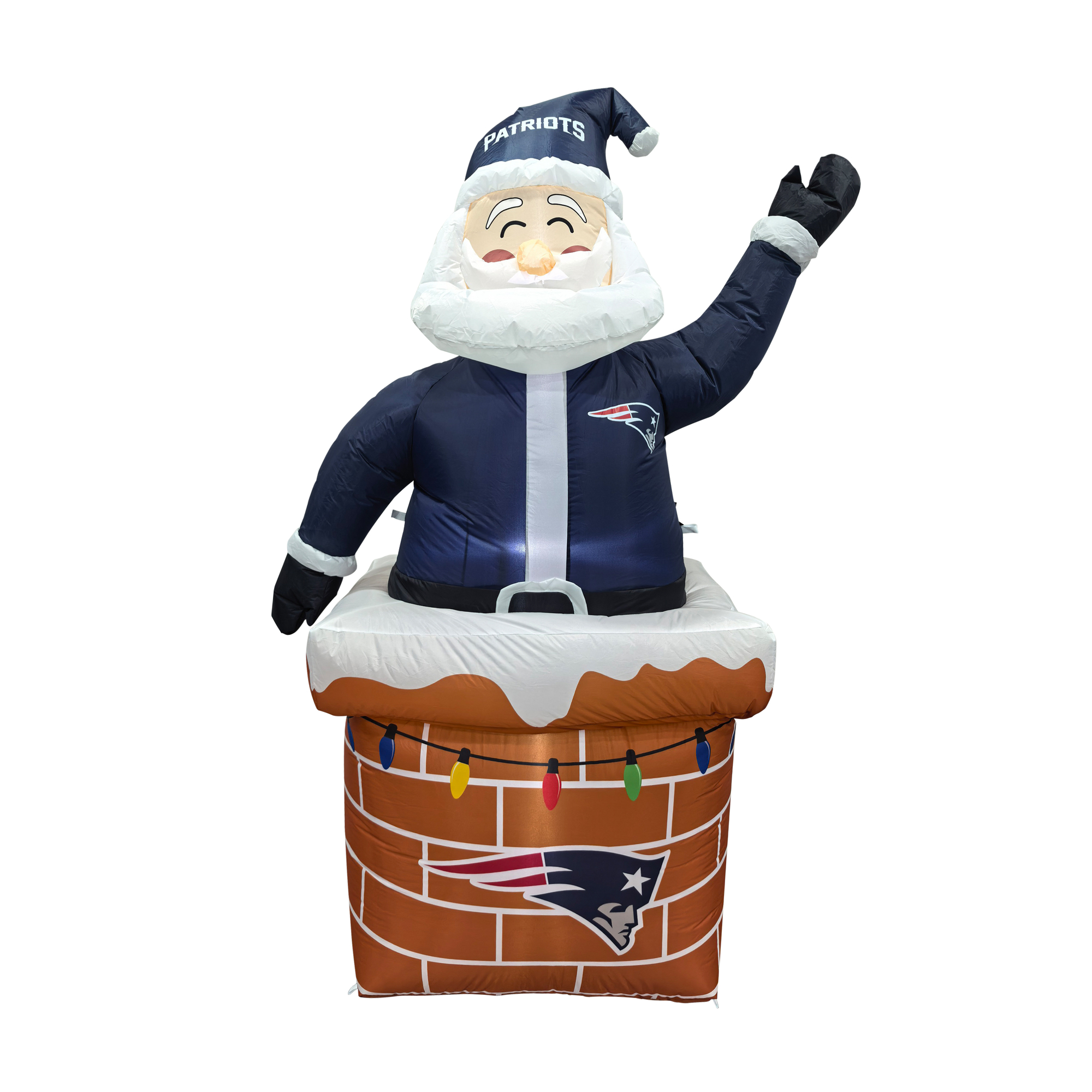 Logo Brands New England Patriots Santa in Chimney Yard Inflatable