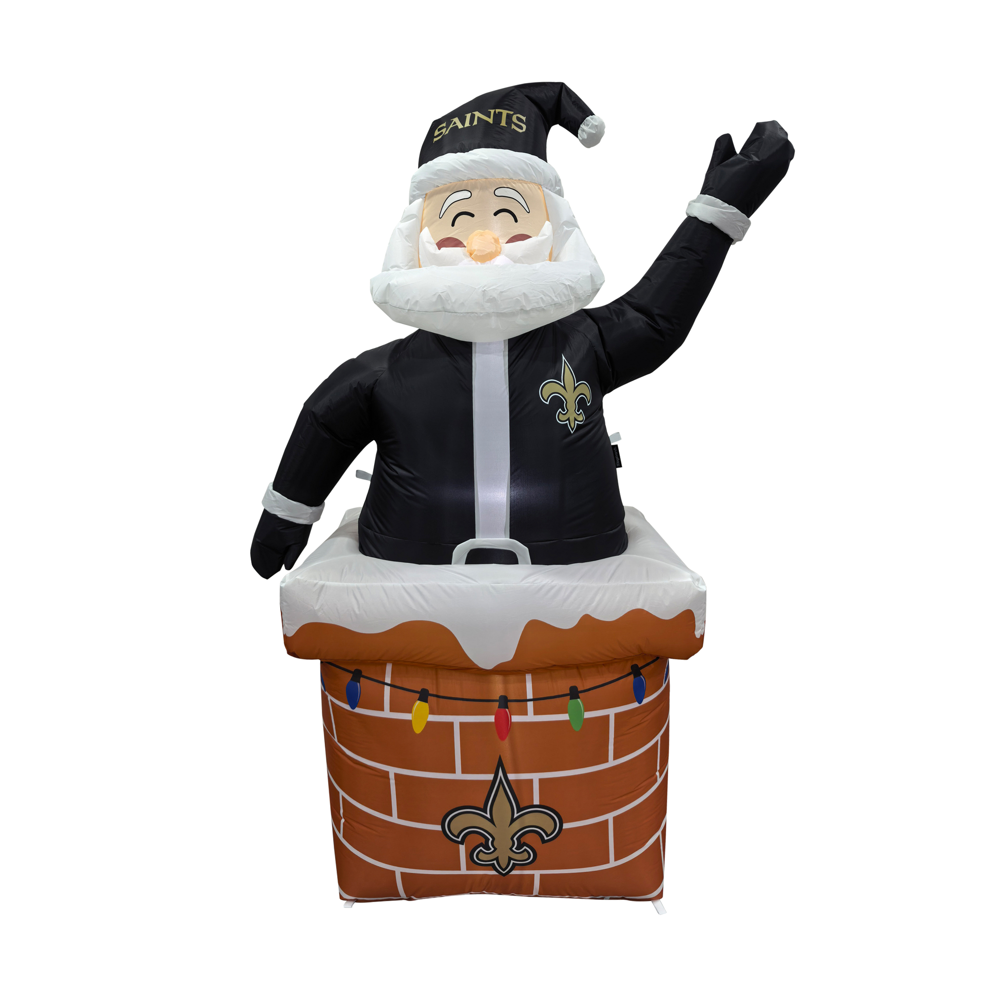 Logo Brands New Orleans Saints Santa in Chimney Yard Inflatable