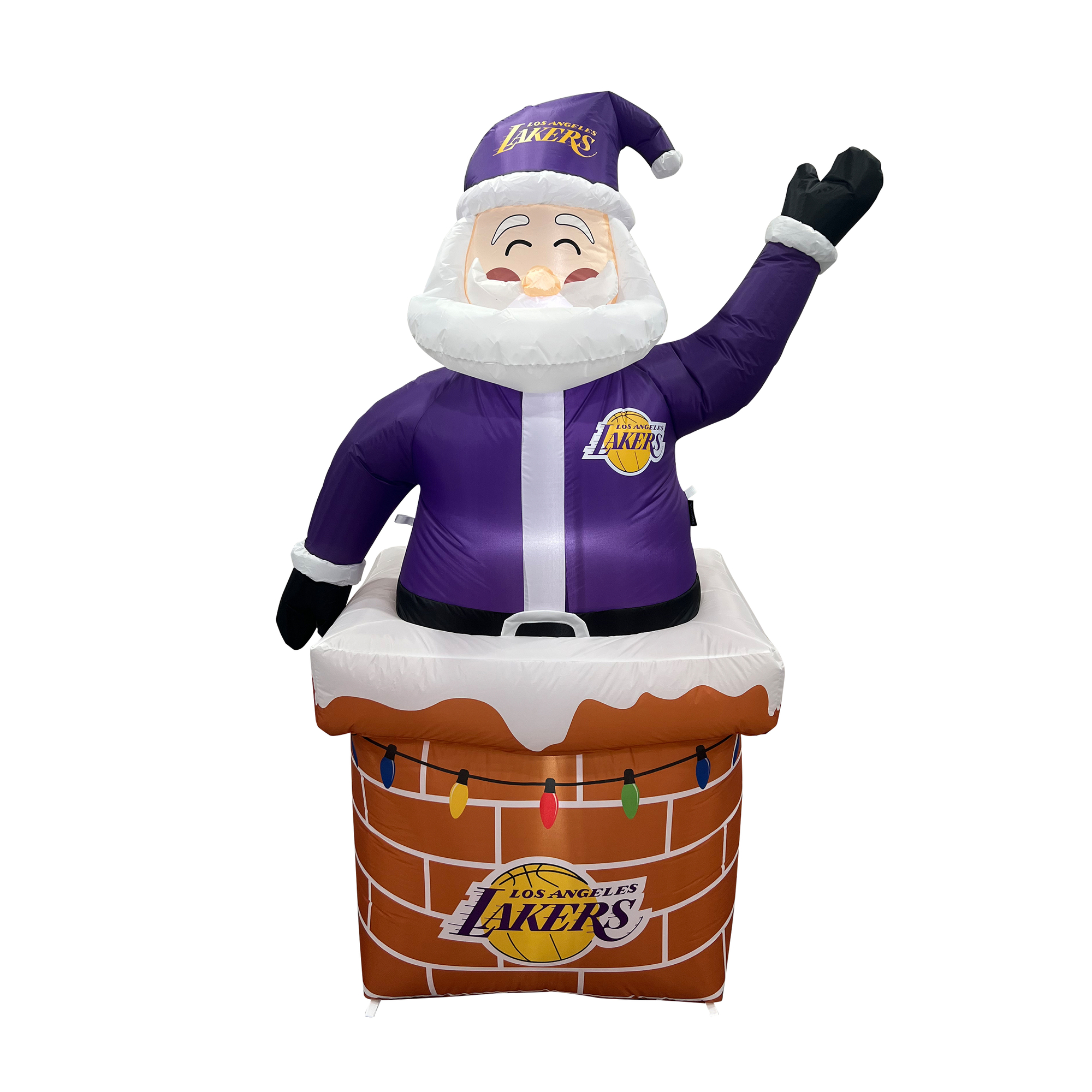 Logo Brands Los Angeles Lakers Santa in Chimney Yard Inflatable