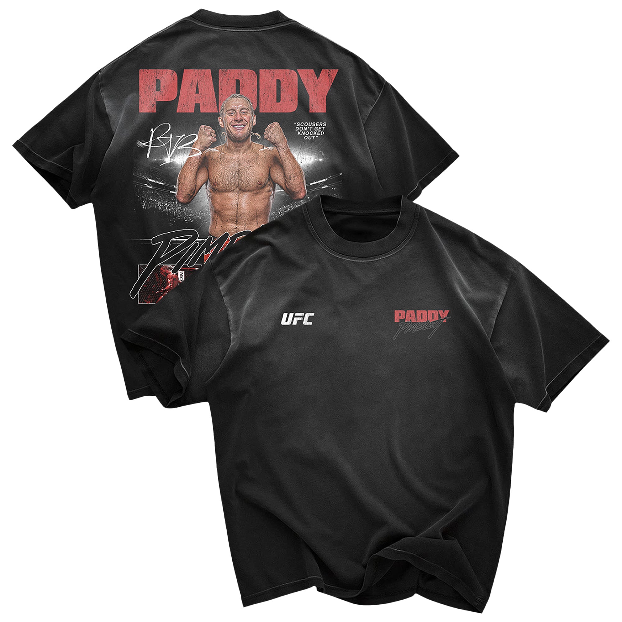 Men's UFC Black Paddy Pimblett Scousers Victory T-Shirt