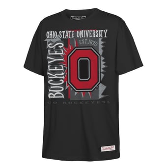 Youth Mitchell & Ness  Black Ohio State Buckeyes 90s Retro Poster T-Shirt