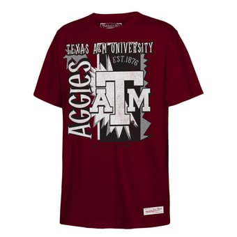 Youth Mitchell & Ness  Maroon Texas A&M Aggies 90s Retro Poster T-Shirt