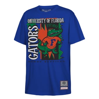 Youth Mitchell & Ness  Royal Florida Gators 90s Retro Poster T-Shirt