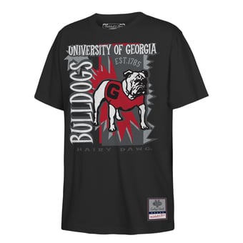 Youth Mitchell & Ness  Black Georgia Bulldogs 90s Retro Poster T-Shirt