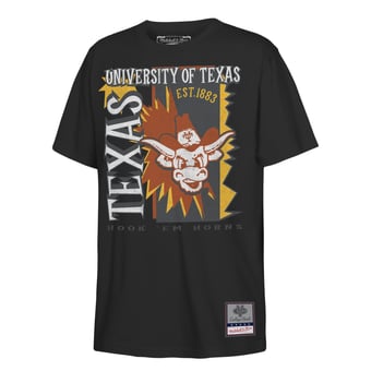 Youth Mitchell & Ness  Black Texas Longhorns 90s Retro Poster T-Shirt