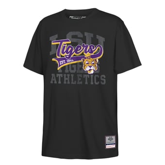Youth Mitchell & Ness  Black LSU Tigers Retro Sweeper T-Shirt