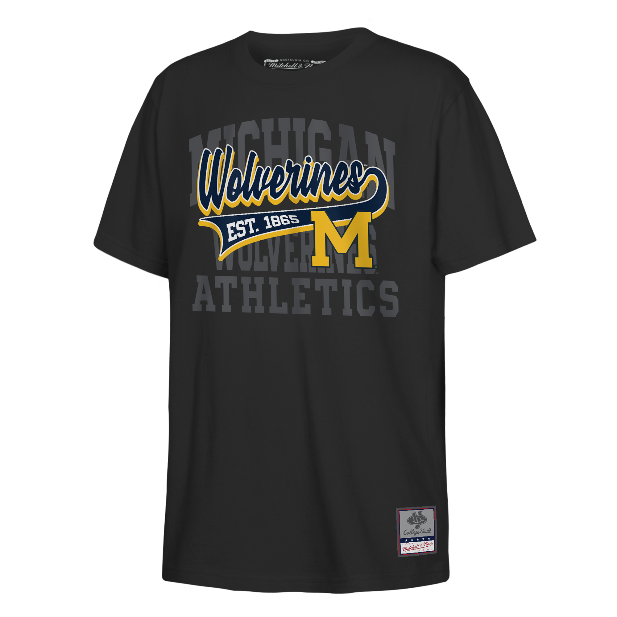 Youth Mitchell & Ness  Black Michigan Wolverines Retro Sweeper T-Shirt