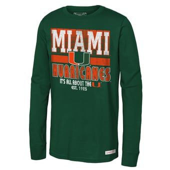 Youth Green Miami Hurricanes Retro Big Game Long Sleeve T-Shirt