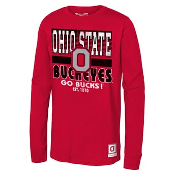 Youth Scarlet Ohio State Buckeyes Retro Big Game Long Sleeve T-Shirt