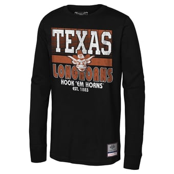 Youth Mitchell & Ness Black Texas Longhorns Retro Big Game Long Sleeve T-Shirt