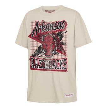 Youth Mitchell & Ness Natural Arkansas Razorbacks Collegiate T-Shirt