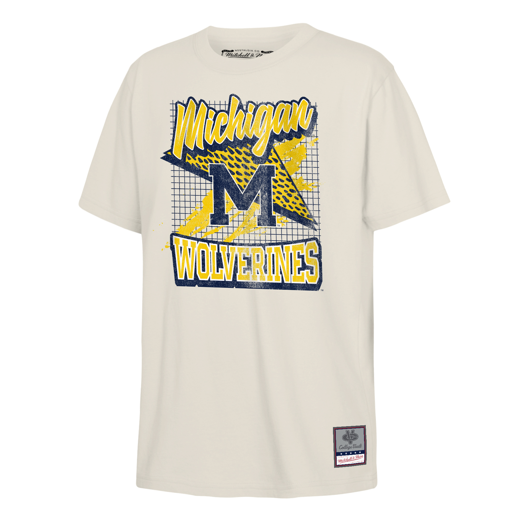 Youth Mitchell & Ness Natural Michigan Wolverines Collegiate T-Shirt