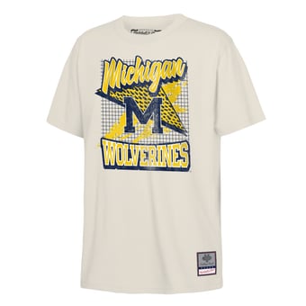 Youth Mitchell & Ness Natural Michigan Wolverines Collegiate T-Shirt