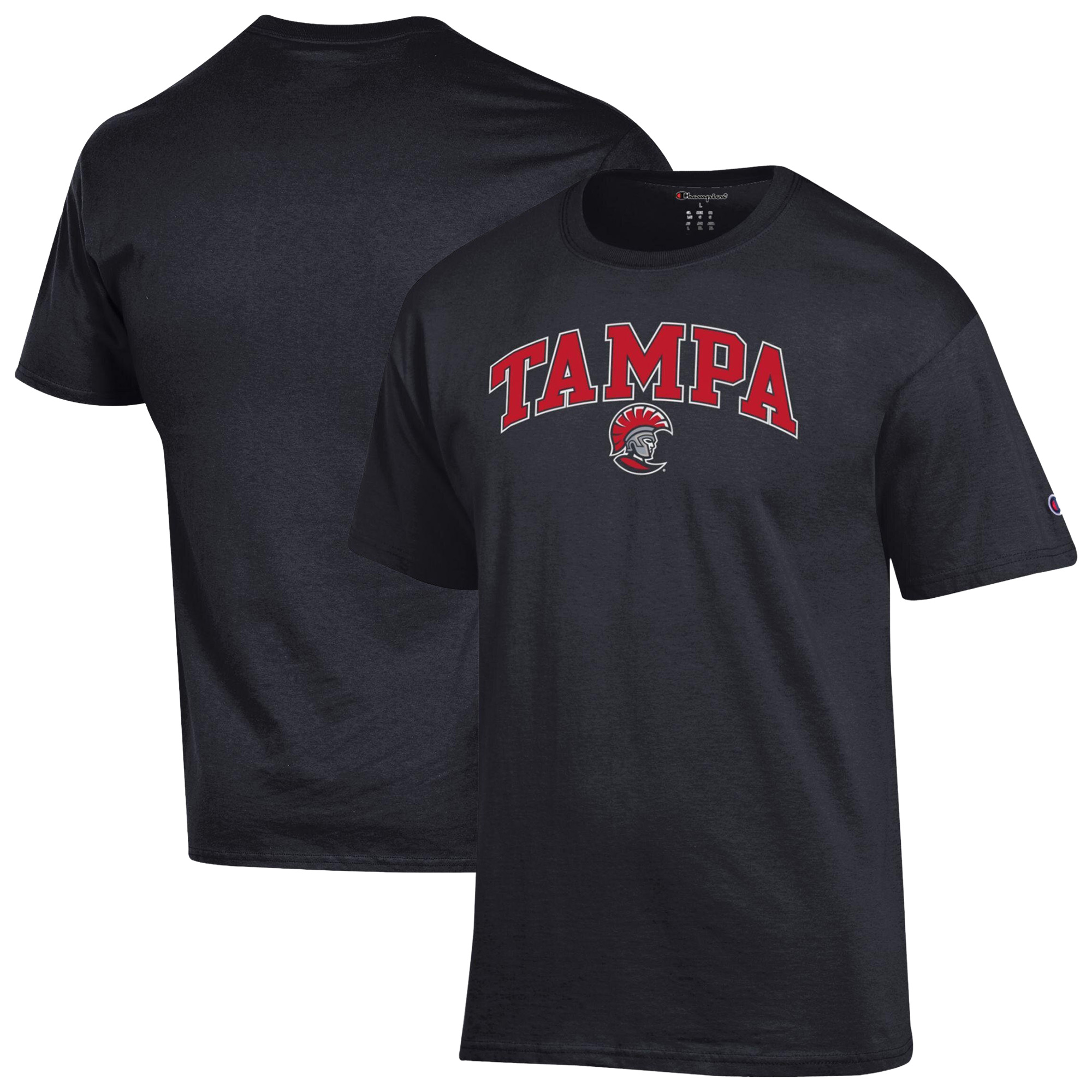 Men's Champion Black Tampa Spartans Arch Logo T-Shirt