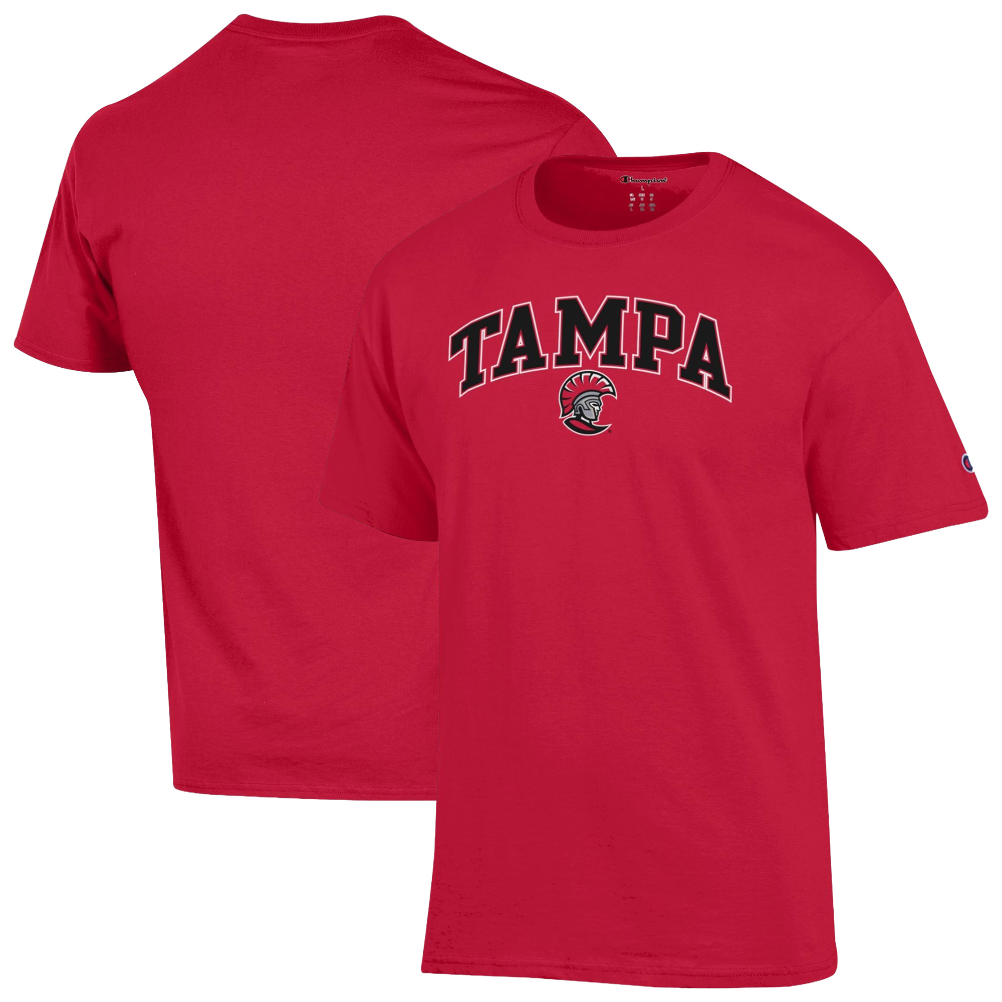 Men's Champion Red Tampa Spartans Arch Logo T-Shirt