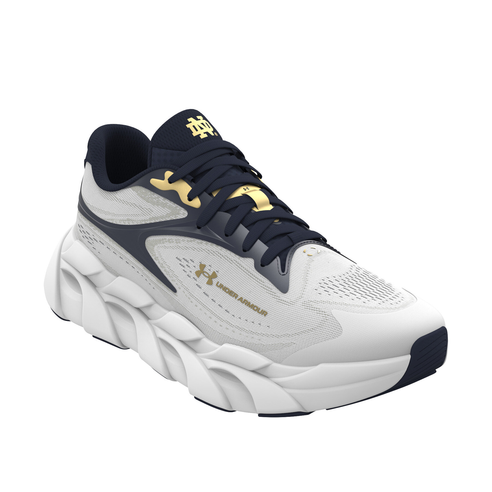 Men's Under Armour  White Notre Dame Fighting Irish Halo Runner 2 Team Sneaker
