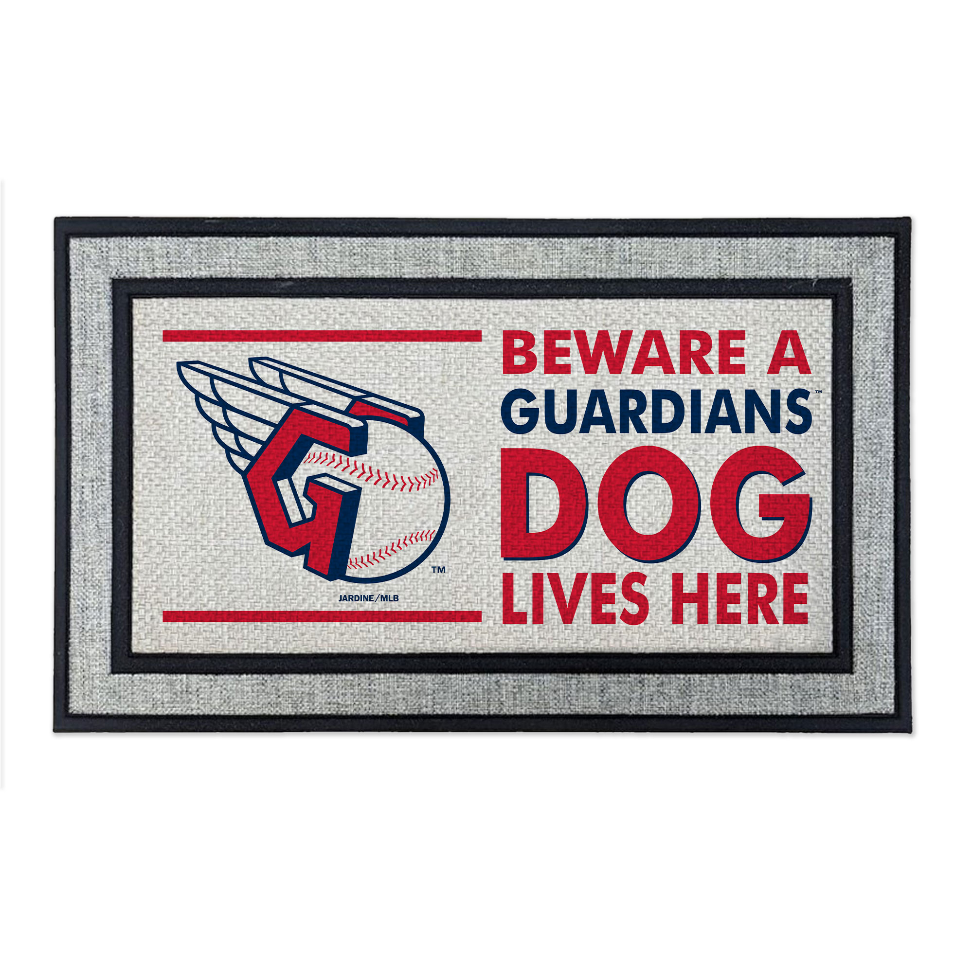 Jardine Cleveland Guardians 18" x 30" Indoor/Outdoor Team Dog Lives Here
