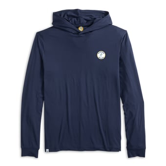Men's johnnie-O Navy Milwaukee Brewers Talon Featherweight Performance Hooded Long Sleeve T-Shirt