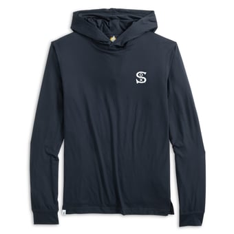 Men's johnnie-O Black Chicago White Sox Talon Featherweight Performance Hooded Long Sleeve T-Shirt