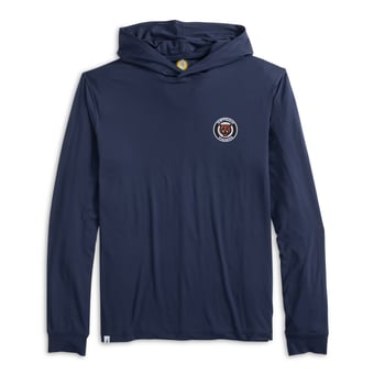 Men's johnnie-O Navy Detroit Tigers Talon Featherweight Performance Hooded Long Sleeve T-Shirt