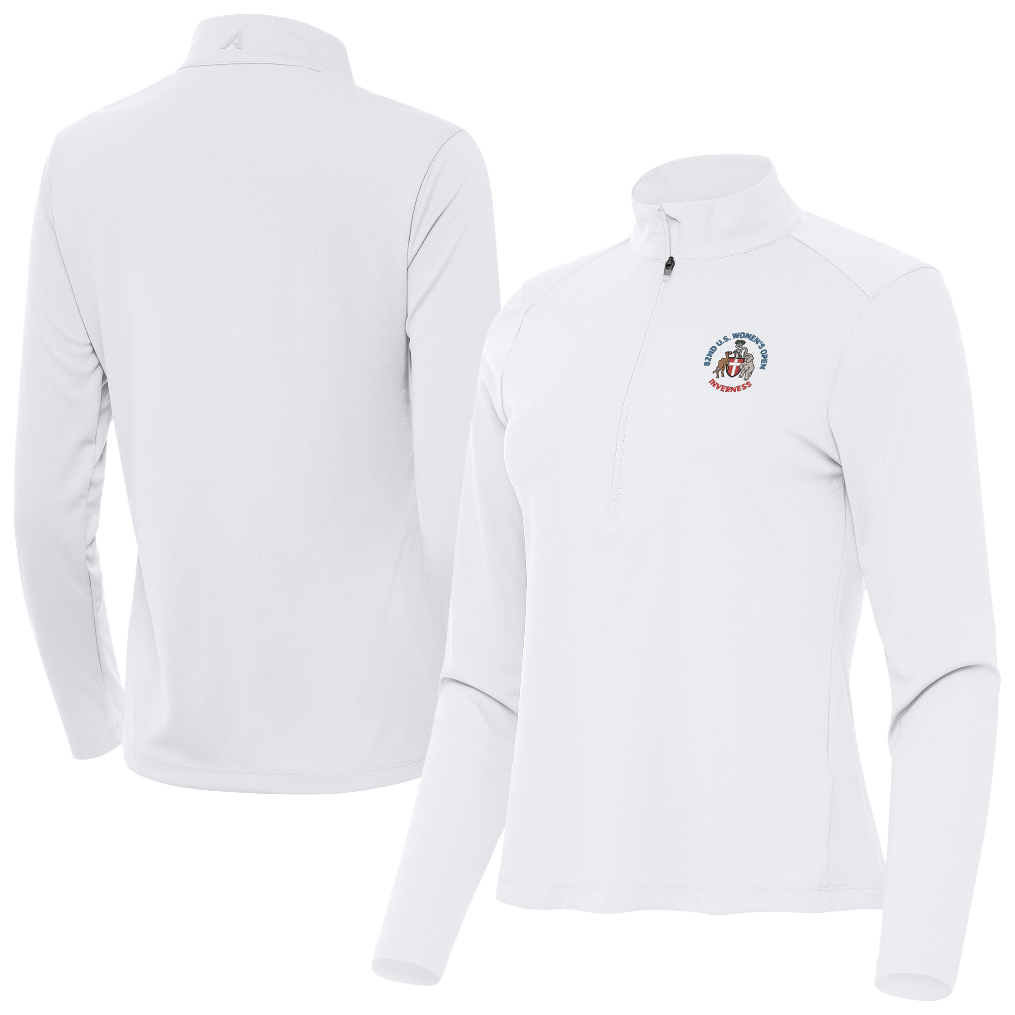 Women’s 2027 U.S. Women’s Open Antigua White Tribute Half-Zip Pullover Top