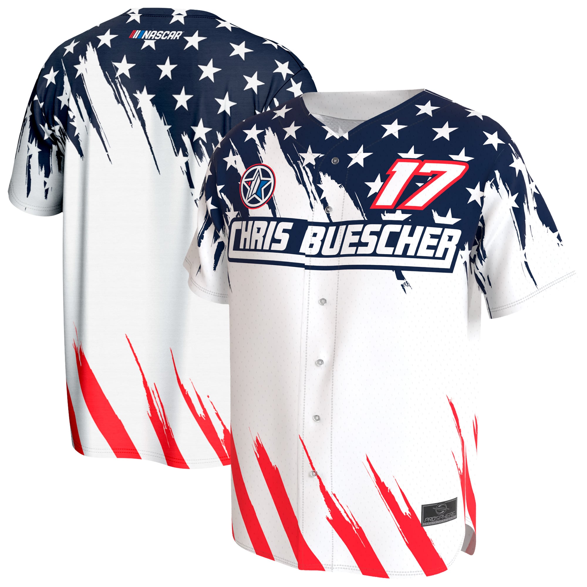 Youth ProSphere White Chris Buescher Americana Baseball Fashion Jersey