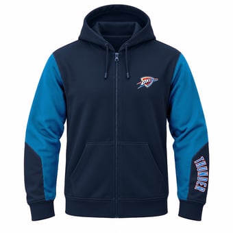 Men's Profile  Navy Oklahoma City Thunder Big & Tall Full-Zip Fleece Hoodie