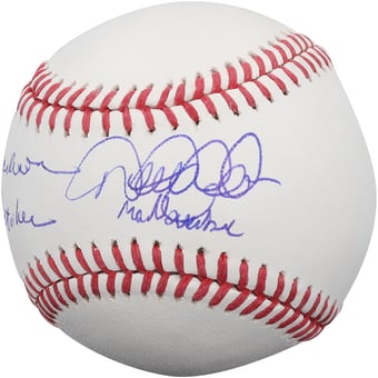 Derek Jeter & Reggie Jackson New York Yankees Autographed Baseball with Multiple Inscriptions