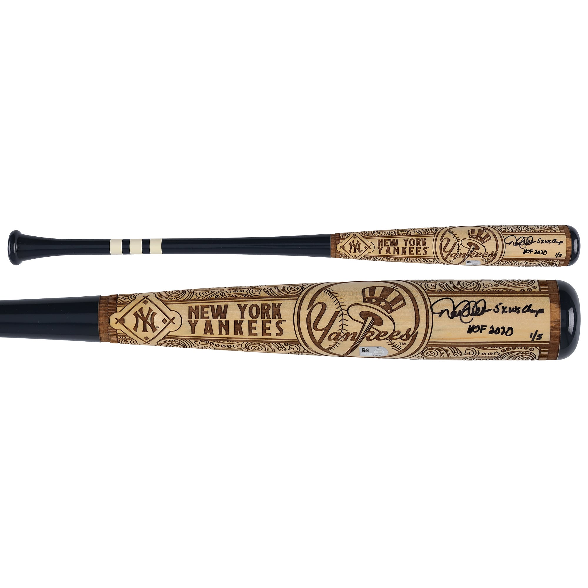 Bate de béisbol de la serie Mural de Pillbox Bat Company, autografiado por Derek Jeter de los New York Yankees, con múltiples inscripciones - Edición limitada n.° 1/5