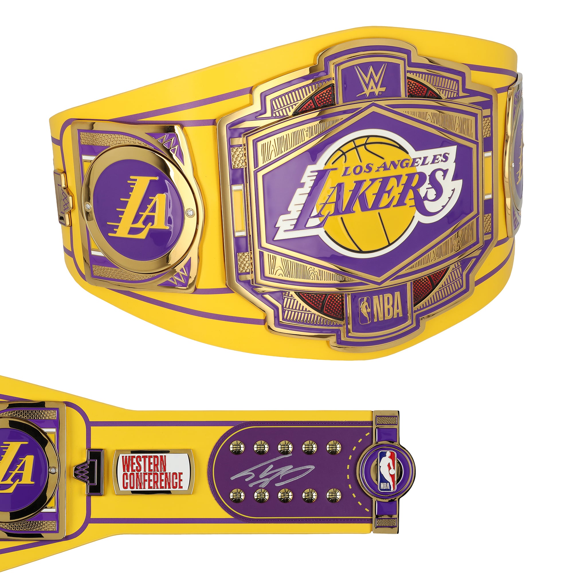 Shaquille O'Neal Los Angeles Lakers Autographed WWE Legacy Title Belt