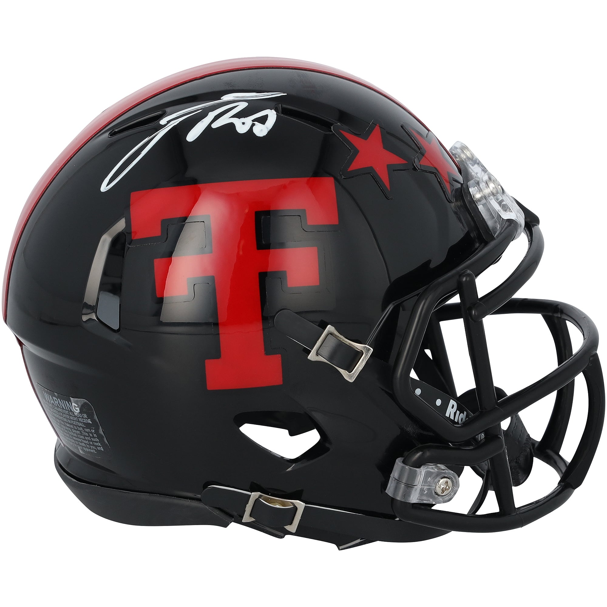 Jacob Rodriguez Texas Tech Red Raiders Autographed Riddell Black 100 Years Speed Mini Helmet