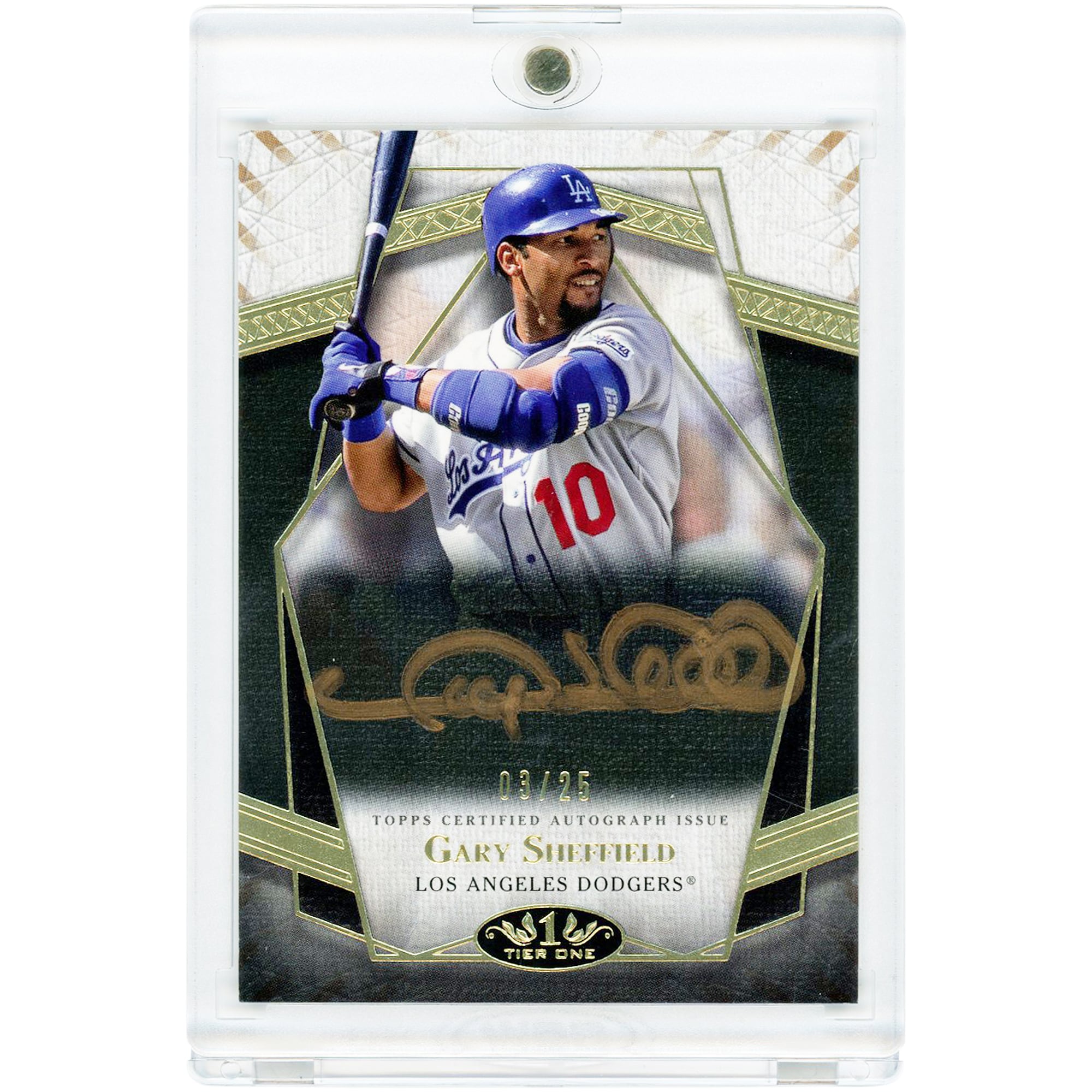 Gary Sheffield Los Angeles Dodgers Autographed 2022 Topps Tier One Bronze Ink #PPA-GS #3/25 Card. rookie card picture