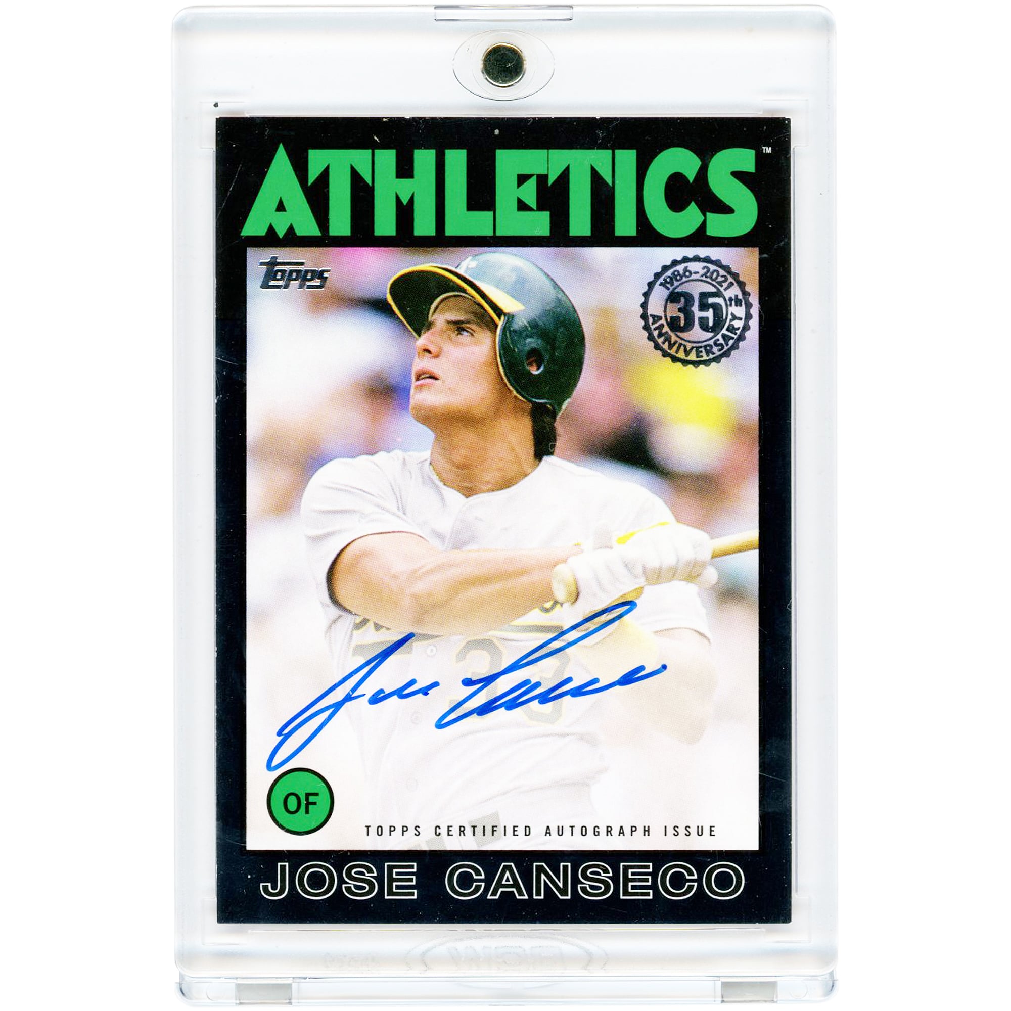 Jose Canseco Athletics Autographed 2021 Topps Black '86 Topps Design #86A-JC #175/199 Card
