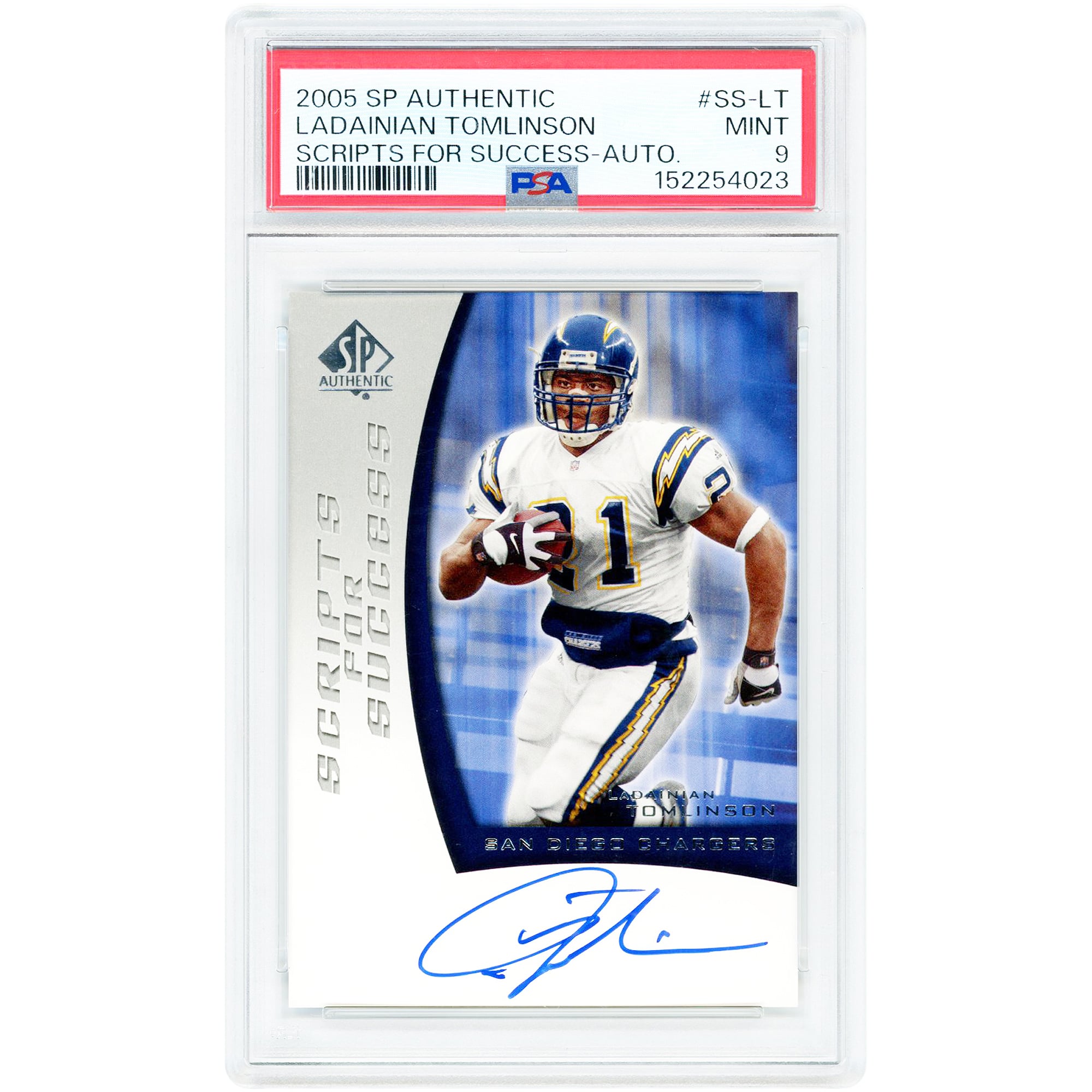 LaDainian Tomlinson San Diego Chargers Autographed 2005 Upper Deck SP Authentic Scripts For Success #SS-LT PSA Authenticated 9 Card