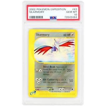 Skarmory 2002 Pokemon Expedition Rare #63 PSA Authenticated 10 Card