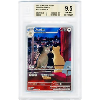 Persian 2024 Pokemon Shrouded Fable Illustration Rare #78 BGS Authenticated 9.5 Card