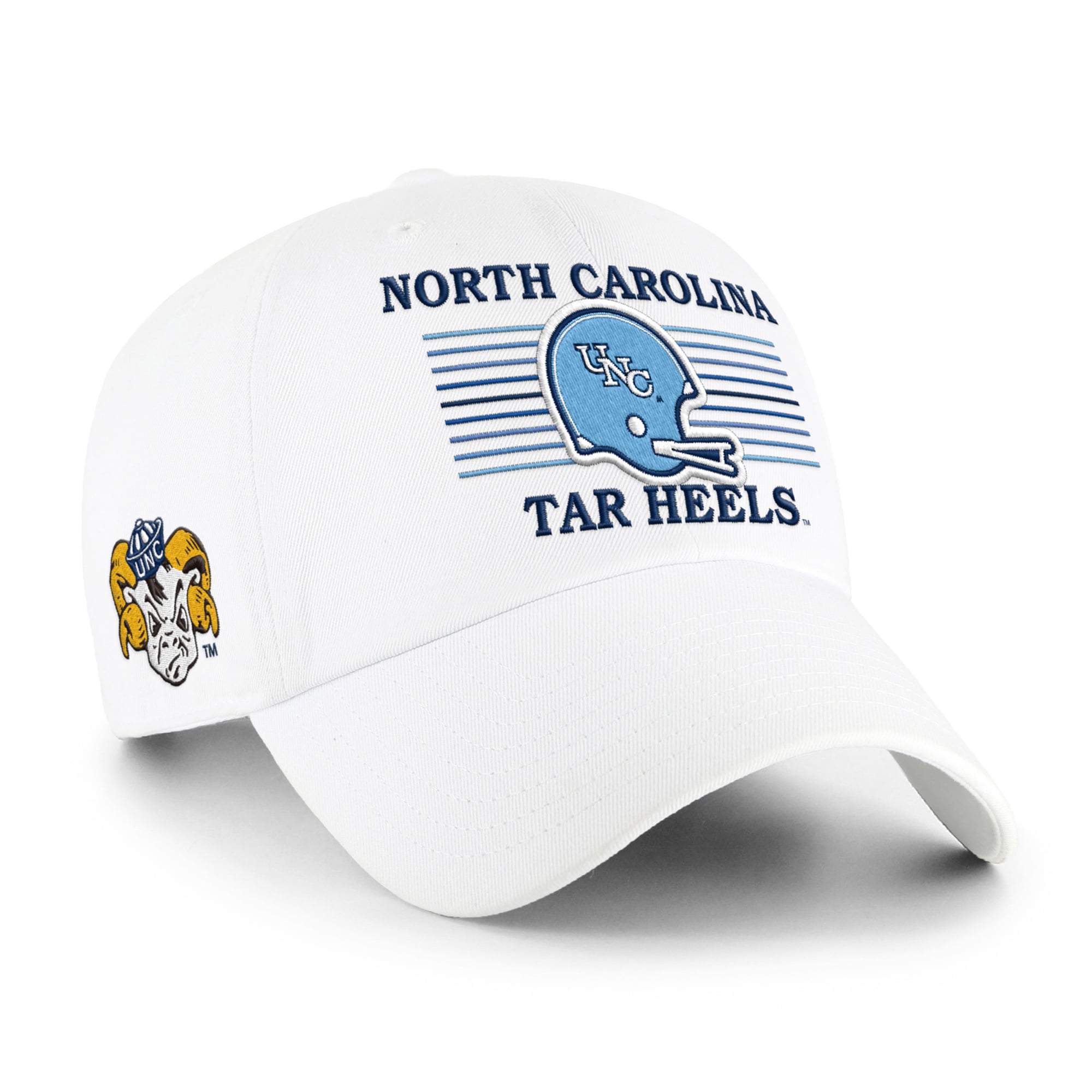 Unisex '47 White North Carolina Tar Heels Vault Striped Clean Up Adjustable Hat